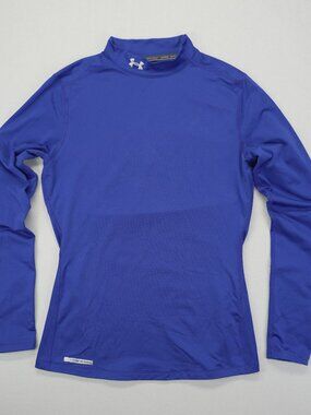Under Armour Cold Gear Mock Base Layer Shirt Fitted Blue Womens Large L